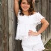 WHITE EYELET SHORT